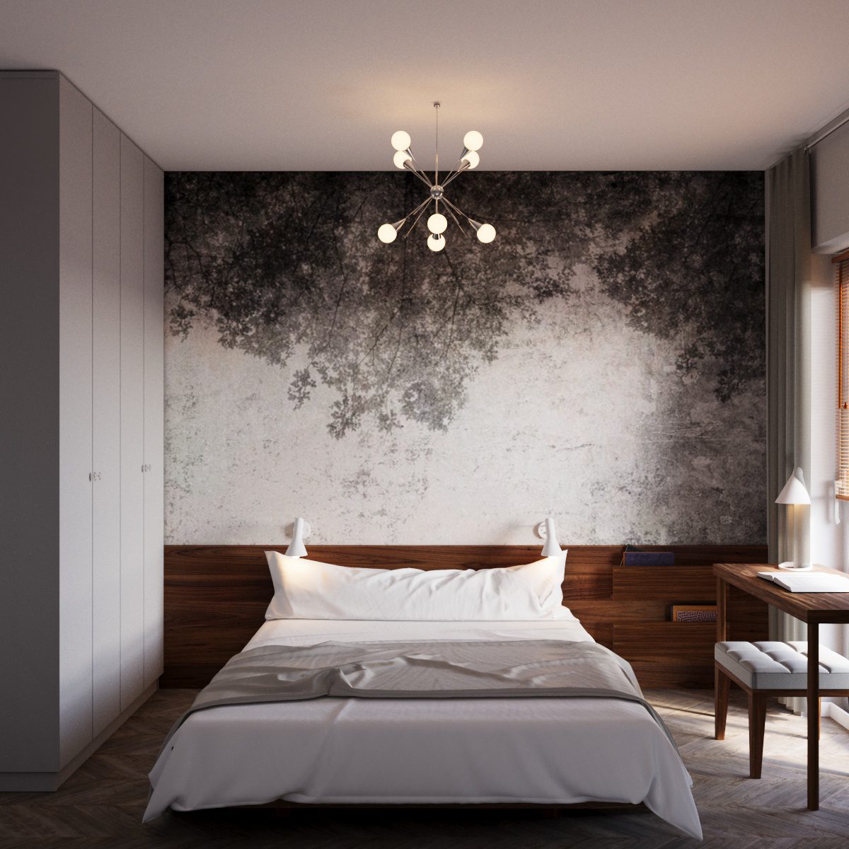 komfortowa sypialnia z podw&oacute;jnym ł&oacute;żkiem